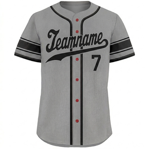 Camiseta de béisbol personalizada con estampado sublimado, nombre del equipo personalizado, número, botones, uniforme deportivo para hombre - Product Image 1