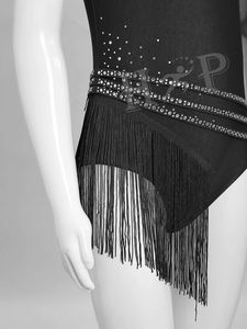 ชุดเต้นบัลเลต์ยิมนาสติกเด็กผู้หญิงประดับเพชรพลอย สไตล์ลาติน สำหรับการแสดงและการเต้นรำ จากซัพพลายเออร์ที่ดีที่สุด - Product Image 3