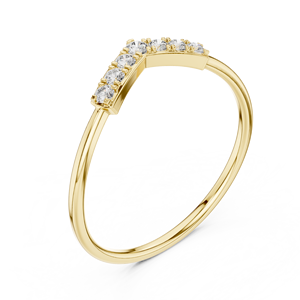 Bague de mariage en or jaune incurvée avec diamant Moissanite pour femme, empilable en forme de V, cadeau de bijoux pour anniversaire - Product Image 4