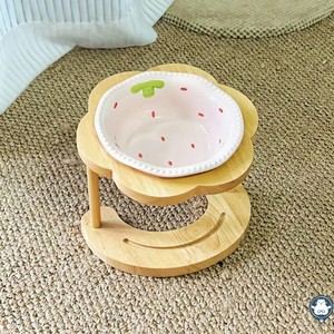 Portable Waterproof Raised Pet <b>Bowls</b> Set Bamboo <b>Stand</b> for <b>Dogs</b> & Cats Adjustable Food/Water Feeder - Product Image 6