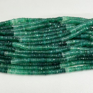 Cuentas facetadas de ónix verde natural de 6 mm y 7 mm, cuentas Heishi tipo neumático, cuentas de piedras preciosas certificadas por terceros, para hacer joyería DIY. - Product Image 2