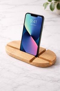 Soporte de Madera Premium para Teléfono, Base de Madera Sólida para Móvil, Soporte de Escritorio para Teléfono, Compatible con Carga, Soporte para Smartphone - Product Image 6