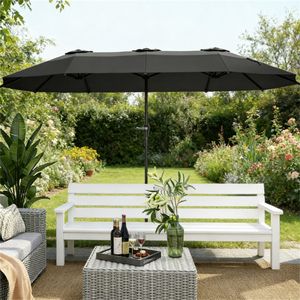 Ombrellone da Terrazzo Grigio Scuro Senza Base per Patio e Giardino - Product Image 1