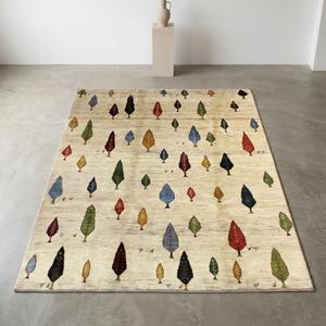 Tapis en laine noué à la main style Gabbeh, motif arbre multicolore, tapis décoratif fait main pour salon et chambre - Product Image 6