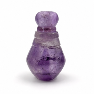Botella de cristal de amatista púrpura tallada a mano, frasco decorativo de piedras preciosas para perfume, recipiente de piedra curativa espiritual para decoración del hogar. - Product Image 1