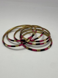 <b>Silver</b> Beaded Black Brass Bangle Handmade in India Resin and Brass Fashionable Bangles Custom directly from Manufacturer - Product Image 5