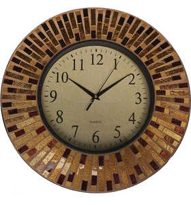 Reloj de pared de Metal escénico de hierro con mosaico creativo, aguja Simple sin perforaciones, decoración artística para el hogar y la sala de estar - Product Image 6