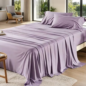 100% <b>Bamboo</b> Fiber 4PCs Cooling Breathable Bed Set-Queen Size 300TC Deep Pocket Stitching Home Hotel Use - Product Image 5