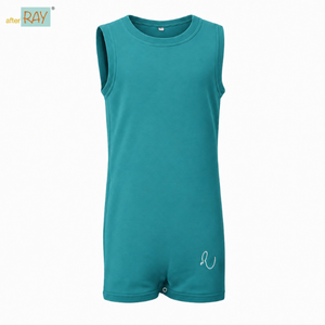 Body de tirantes RAY Special Kids Teal Popper |   Camiseta sin Mangas Adaptativa, Apta para Personas con Necesidades Sensoriales, de Algodón Elástico, Unisex, con Cuello Redondo - Product Image 1