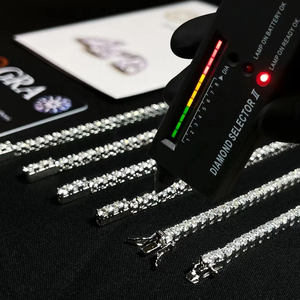 Fine Jewelry Hip Hop 925 Sterling Silver VVS Moissanite Diamond Cluster Iced Out <b>Tennis</b> Chain <b>Bracelet</b> Necklace <b>for</b> <b>Men</b> Women - Product Image 4