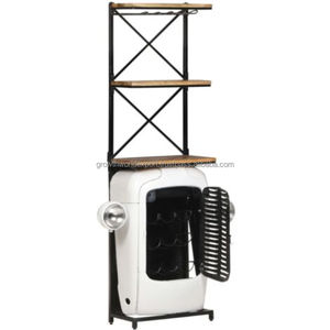 Meuble de bar moderne en bois massif avec étagères et fonctions de présentation - Product Image 1