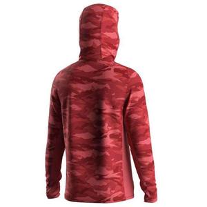 Camisa de Pesca con Capucha para Hombre, Camuflaje Rojo, Manga Larga, Secado Rápido, Protección Solar UPF 50, Poliéster - Product Image 2