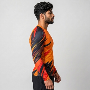 Breathable <b>Mens</b> Rash Guard <b>Compression</b> Sports Top With Stretch Fabric <b>For</b> Water Sports Gym And Outdoor Training - Product Image 6