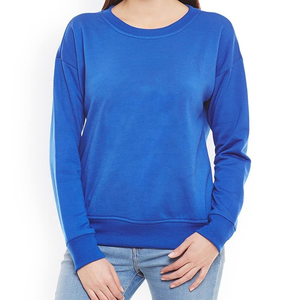 Hot Sell Women's Terry 100% Cotton Winter Hoodies & Sweatshirts with Embroidered Crew Neck Long Sleeve Hooded Design - Product Image 2