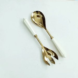 Popular Design Metal <b>Salad</b> Server With Mop Handle Gold Finished for Restaurant & Wedding Tabletop <b>Salad</b> <b>Tools</b> Handmade - Product Image 4