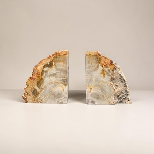 Premium Petrified Wood <b>Bookends</b> Natural Fossil Stone Decorative <b>Bookends</b> - Product Image 3