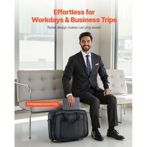 17.3 Inch Laptop Rolling Briefcase Wheeled <b>Computer</b> Tote Bag with Telescoping Handle Business Bags & <b>Cases</b> - Product Image 2