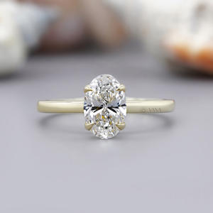 Anillo de compromiso de moissanita de corte ovalado de 1,0 CT, Juego de puntas de garra de solitario Simple, oro amarillo sólido de 14K, perfecto para todos los días o aniversario - Product Image 6