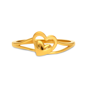 Elegante Anillo de Corazones Entrelazados Dorado para Mujer, Diseño Único Inspirado en el Amor Romántico, Joyería de Lujo - Product Image 3