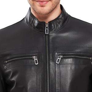 Veste en cuir pour homme, style urbain classique, pour un usage quotidien décontracté, avec doublure douce, vêtement d'extérieur élégant et tendance, veste de mode haut de gamme - Product Image 6