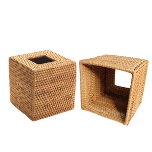 ISLA Dispensador de pañuelos de ratán tejido a mano, organizador decorativo de mimbre para toallitas y servilletas, para inodoros, oficinas, mesas de comedor, OEM - Product Image 5