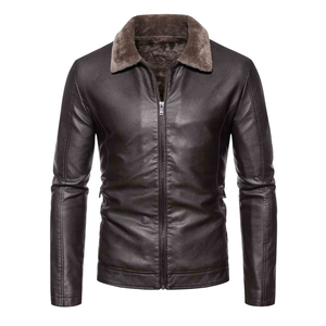 Best Quality <b>Mens</b> Leather <b>Fur</b> <b>Jacket</b> Modern Winter Fashion Premium Cowhide Leather ODM OEM Service Wholesale Manufacturing - Product Image 1