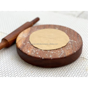 Smooth Finish Mango Wood Chakla Belan Set | Handcrafted Roti <b>Board</b> and Rolling Pin | Sustainable Indian Kitchen Essential - Product Image 1