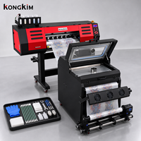 Mesin Transfer Kaos DTF 60cm I3200 XP600 Dual Head dengan Pengering dan Penggoyang Bubuk