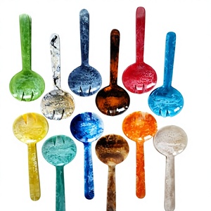 ช้อนเสิร์ฟเรซิ่นคุณภาพดีเยี่ยม ดีไซน์ไม่ซ้ำใคร ชุดช้อนส้อมทำมือ อุปกรณ์ครัวใหม่ ชุดภาชนะบนโต๊ะอาหาร craftera ส่งออก - Product Image 1