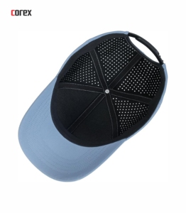 Light Blue Laser Cut 6-Panel <b>Baseball</b> <b>Cap</b> Breathable Waterproof Mesh 3D Embroidery Button Adjustable Unisex Sporty Outdoor - Product Image 5