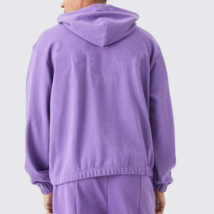 High Quality 100% Cotton Fleece Pullover Men's <b>Hoodies</b> Screen Printed Logo Solid <b>Purple</b> Color Breathable <b>Hoodies</b> For Winter Use - Product Image 2