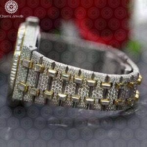 Montre en diamant Moissanite de qualité supérieure pour homme, montre-bracelet de luxe étanche, accessoire pour mariage et soirée, à vendre - Product Image 4