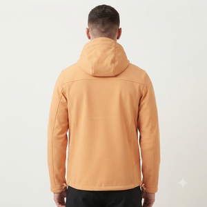 Chaqueta de Hombre con Capucha y Cierre Completo, Cortavientos, Informal, de Color Sólido, de Poliéster, para Otoño, Corte Regular, Chaqueta Bomber Acolchada para Hombre - Product Image 3