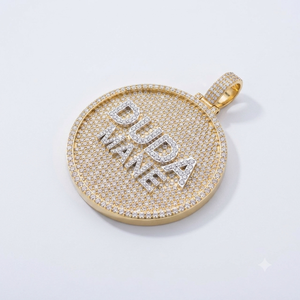 925 Sterling Silver Unisex Hip hop Style <b>Custom</b> <b>Name</b> <b>Necklace</b> Fine Jewelry Classic Charm Pendants Moissanite Iced Circle Letters - Product Image 1