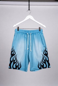 Shorts décontractés en coton pour hommes, taille élastique avec cordon de serrage, shorts de plage d'été, doux, respirants, poches, anti-rides, anti-UV, imprimé floqué - Product Image 4