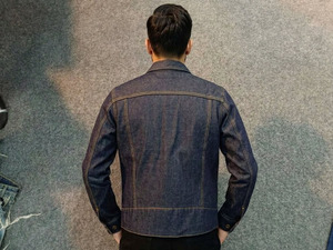 Chemise en jean décontractée pour homme, coupe classique, fermeture éclair, écologique, respirante, style vintage, séchage rapide, en coton plissé, veste streetwear - Product Image 2