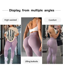 Women Butt Lifting Scrunch Butt Leggings <b>Tummy</b> <b>Control</b> High Waisted Solid Sports Workout Gym Running Compression Tight Yoga Pant - Product Image 6