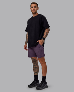 Pantalones Cortos Deportivos para Hombre, Color Morado Sólido, Secado Rápido, con Cordón Ajustable, Cintura Media, Estilo Casual, Tejido de Poliéster - Product Image 2