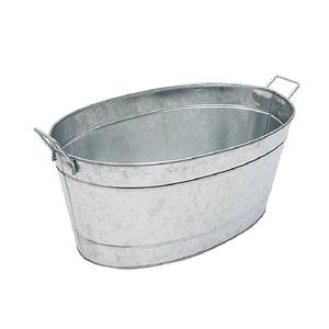 Bac à boissons ovale galvanisé grand format le plus vendu avec poignées latérales, seau à glace et refroidisseur à vin en métal pour fêtes, taille personnalisée - Product Image 5