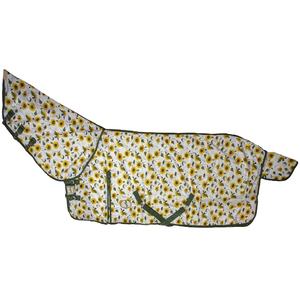 Couverture anti-mouches combinée portable haut de gamme en maille, doublure en nylon 210D, sans rembourrage, motifs floraux magnifiques, durable, pour chevaux de dressage printemps-automne - Product Image 1