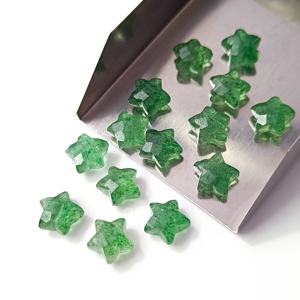 Cuentas de cuarzo verde natural en forma de estrella, talladas a mano, para la fabricación de joyas, cuarzo briolette, precio al por mayor, a granel. - Product Image 2