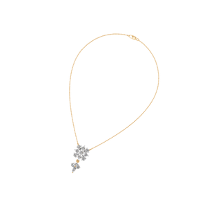 Collar con colgante de flores de diamantes naturales para mujer, chapado en oro de 14K/18K con diamantes de corte Marquesa de pera, colgantes finos - Product Image 2