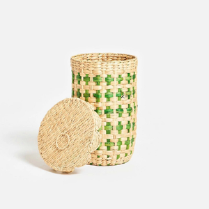 Panier à linge tissé naturel et écologique, fait main, panier de rangement, vente en gros, respectueux de l'environnement, fabriqué au Vietnam - Product Image 1