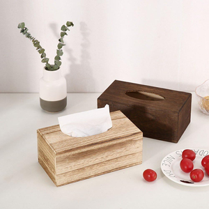 Caja de pañuelos de madera de acacia con diseño atractivo, calidad superior para mesas en hoteles y restaurantes, a precio de mayoreo. - Product Image 3
