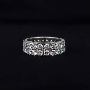 Anillo de eternidad de doble capa con diamantes a precio de mayorista, joyería hip hop para hombres y mujeres, certificado GRA, anillo de diamantes de moissanita. - Product Image 2