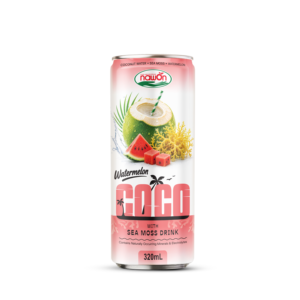 Bebida de Coco y Sandía con Musgo Marino, Jugo de Sandía, Bebida a Granel, Proveedor de Exportación de Vietnam, 24 Latas x 320ml, Bajo en Carbohidratos - Product Image 2