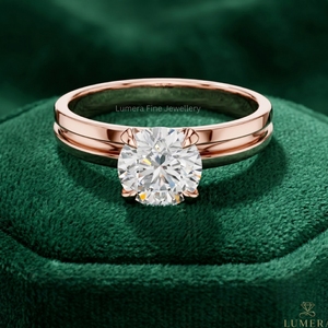 Bague de fiançailles Lumera Fine Jewellery, diamant de laboratoire D VVS2 taille brillant, certifié IGI, plaqué or 18 carats, luxe pour femme - Product Image 1