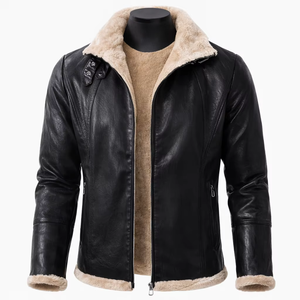 Blouson Aviateur Homme Marron en Similicuir Vieilli Imperméable Respirant Doublure Polyester Écologique Panneaux Personnalisés Style Motard - Product Image 1