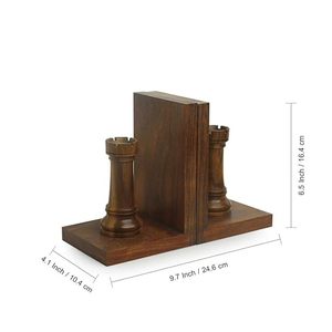 <b>Rustic</b> Wooden Desktop Bookends with Metal Storage Organizer Decorative Book Holder Pen Pencil <b>Desk</b> Organizer Set - Product Image 3