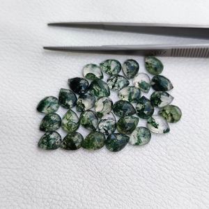 Cabujones de Ágata Musgosa Natural de 5x7mm, Corte Rosa, Forma de Pera y Lágrima, Pulidos, Sueltos, a Granel, Gema Personalizada para Fabricación de Joyas, Proveedor - Product Image 3